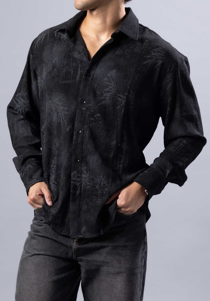 Palm Print Long Sleeve Shirt – Relaxed Fit