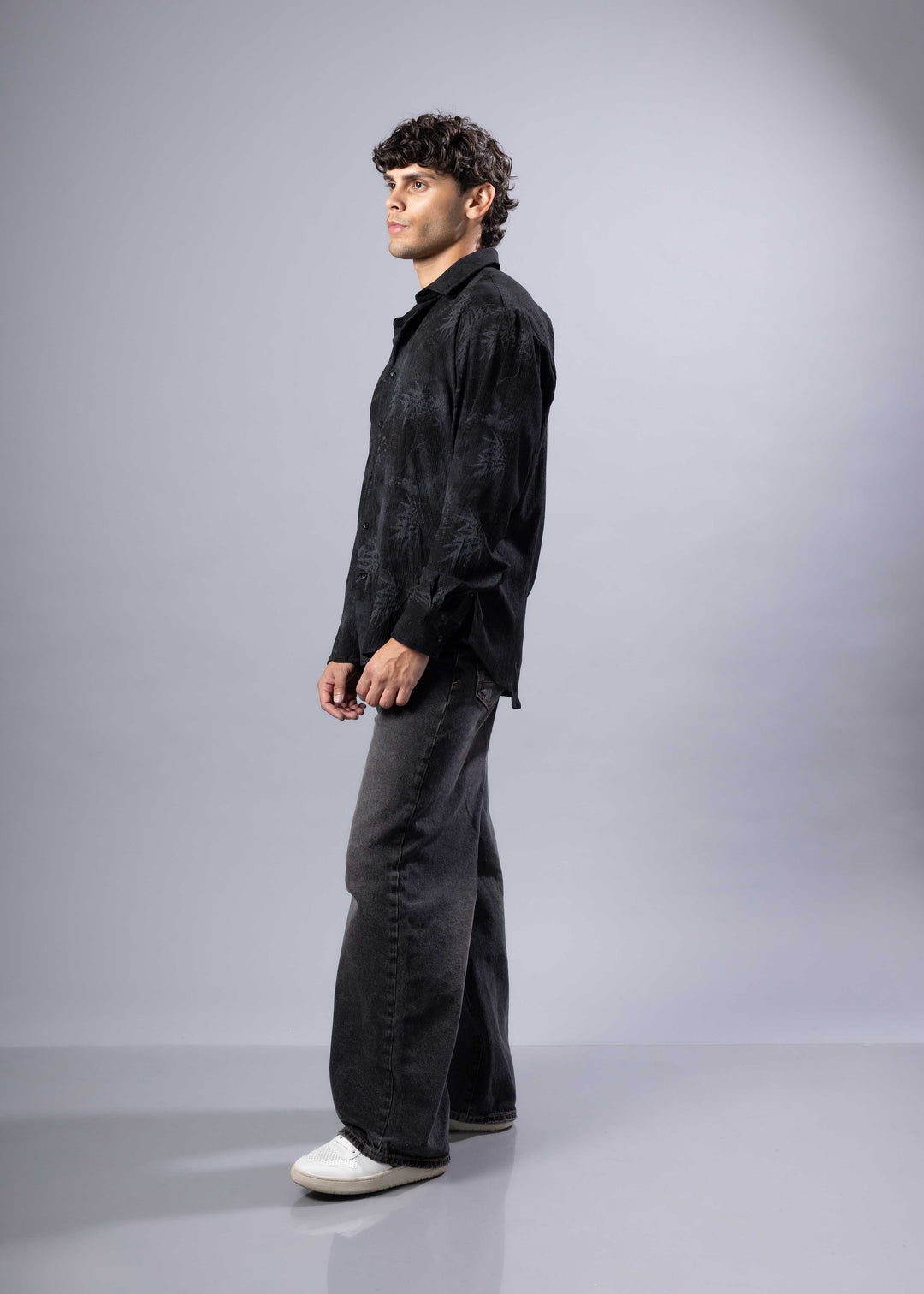 Palm Print Long Sleeve Shirt – Relaxed Fit