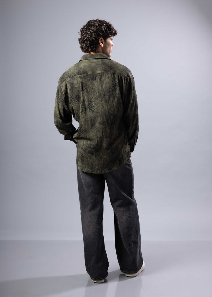 Palm Print Long Sleeve Shirt – Relaxed Fit