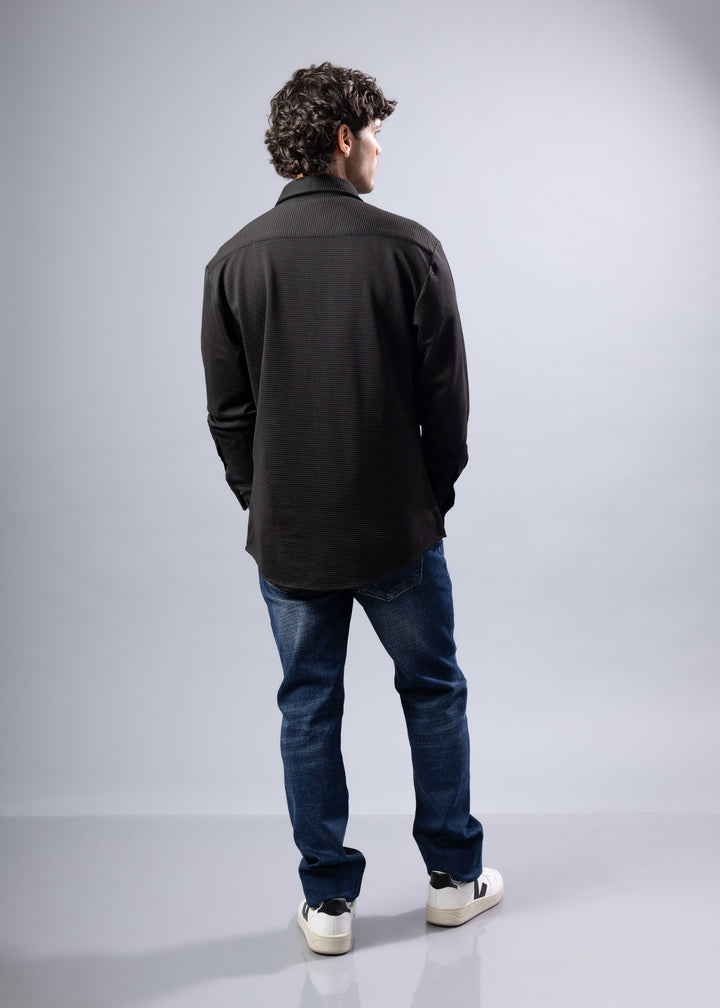 Modern Fit Textured Long Sleeve Button-Up Shirt