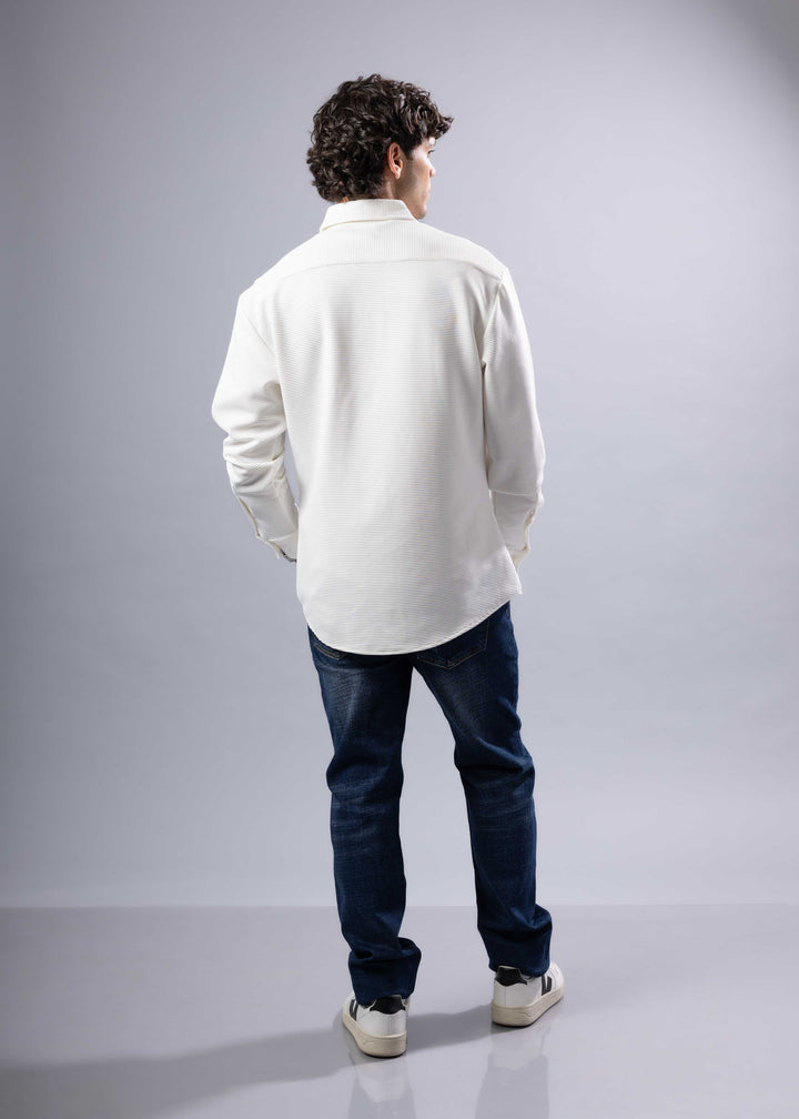 Modern Fit Textured Long Sleeve Button-Up Shirt