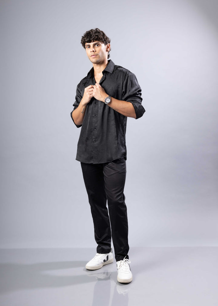 Paisley Texture Long Sleeve Dress Shirt