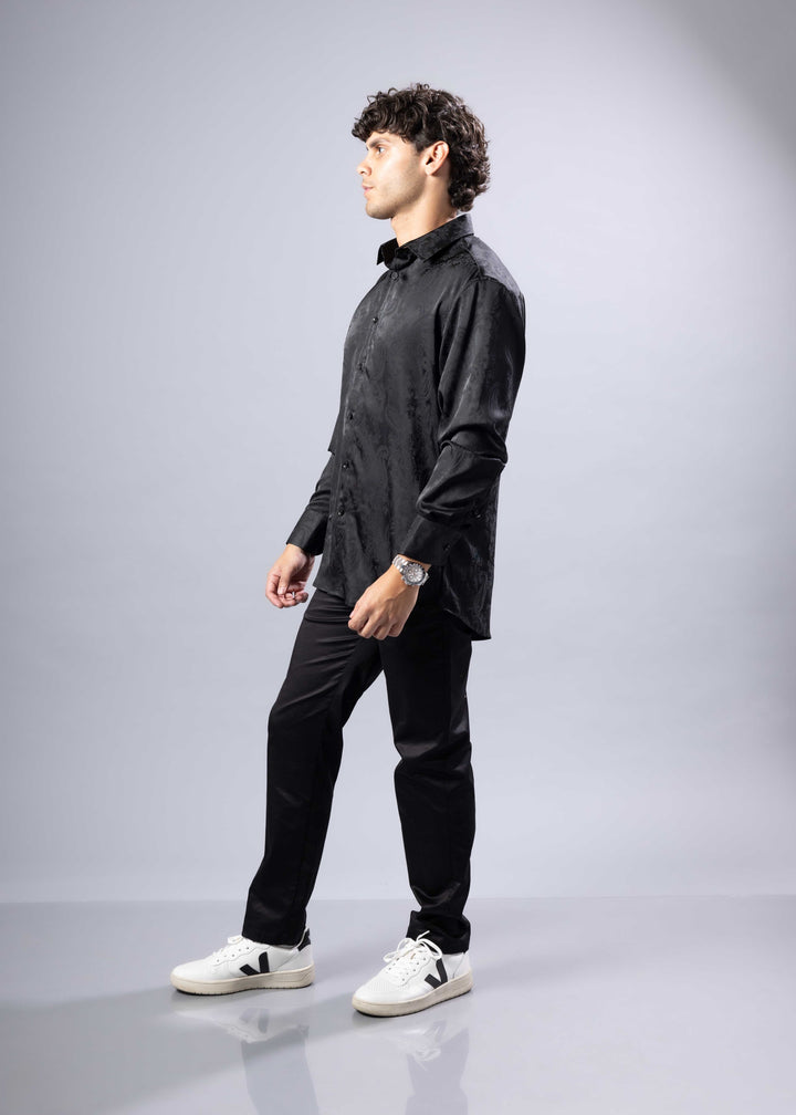 Paisley Texture Long Sleeve Dress Shirt