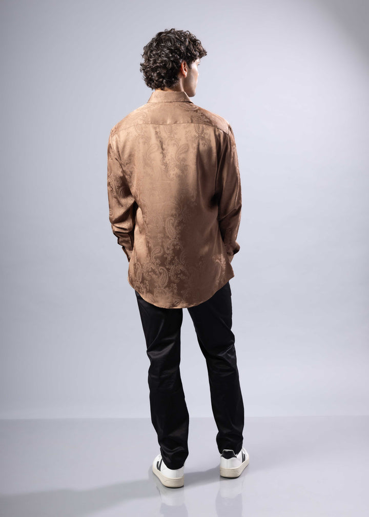 Paisley Texture Long Sleeve Dress Shirt