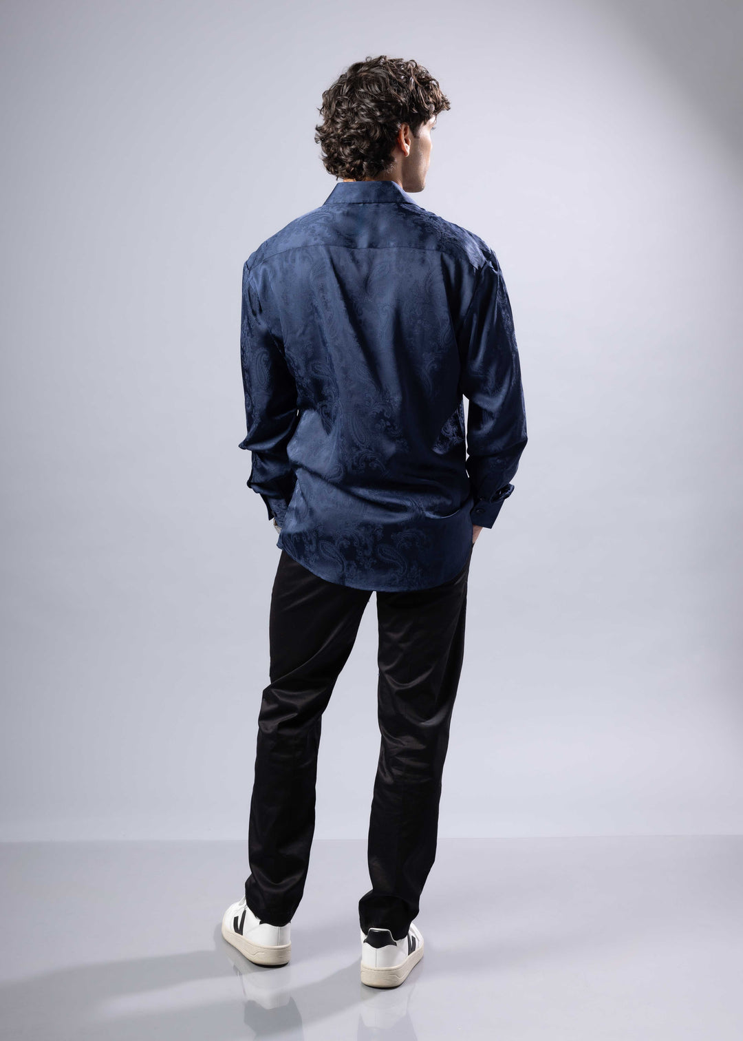 Paisley Texture Long Sleeve Dress Shirt