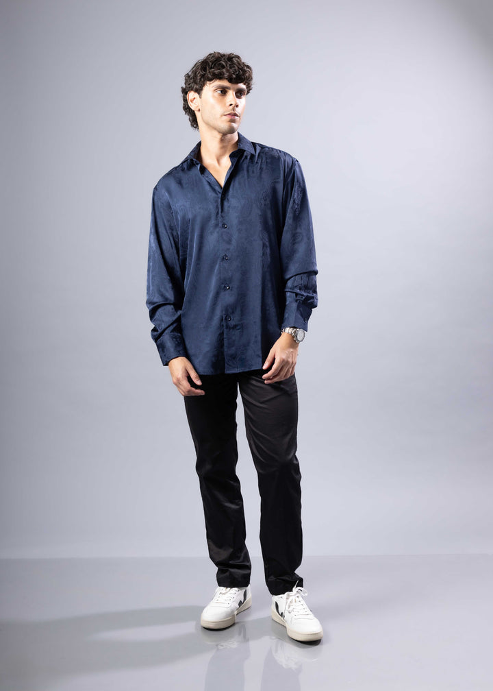 Paisley Texture Long Sleeve Dress Shirt