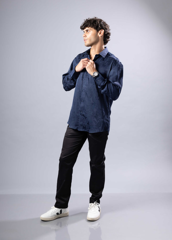 Paisley Texture Long Sleeve Dress Shirt