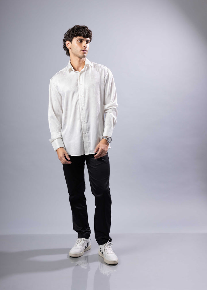 Paisley Texture Long Sleeve Dress Shirt