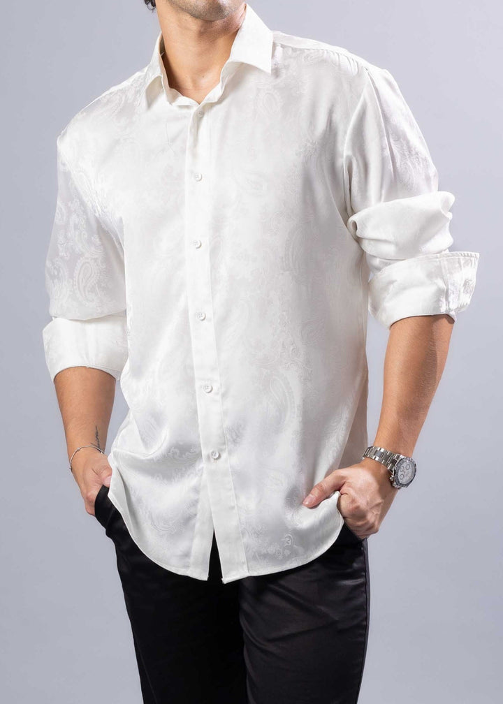 Paisley Texture Long Sleeve Dress Shirt