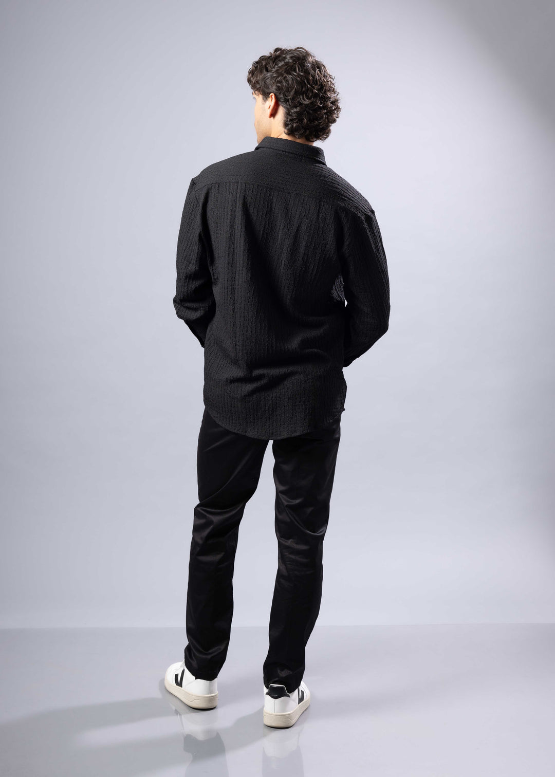 'Noah' Textured Long Sleeve Shirt