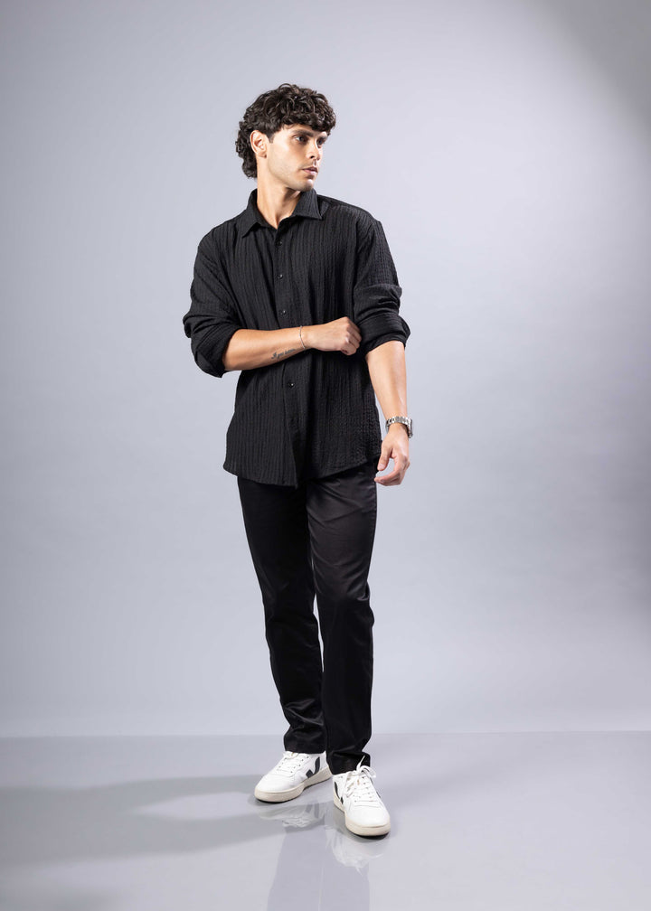 'Noah' Textured Long Sleeve Shirt