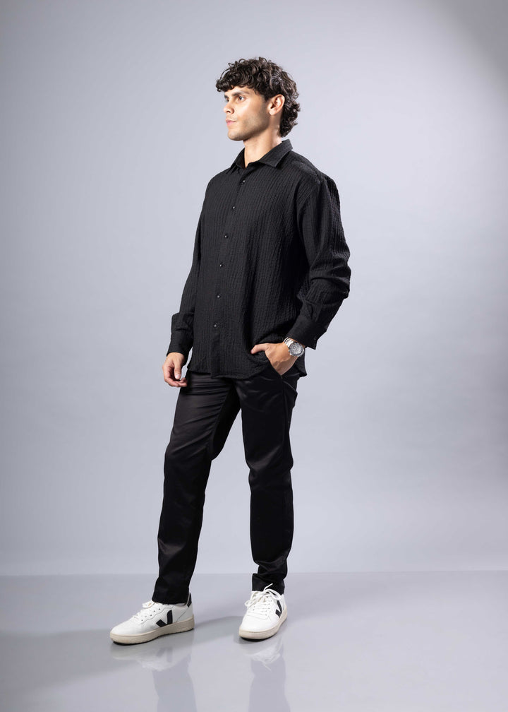 'Noah' Textured Long Sleeve Shirt