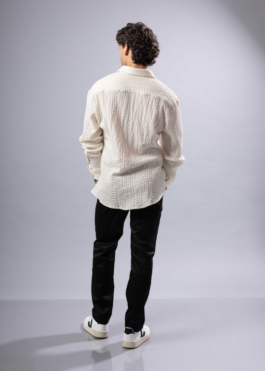 'Noah' Textured Long Sleeve Shirt