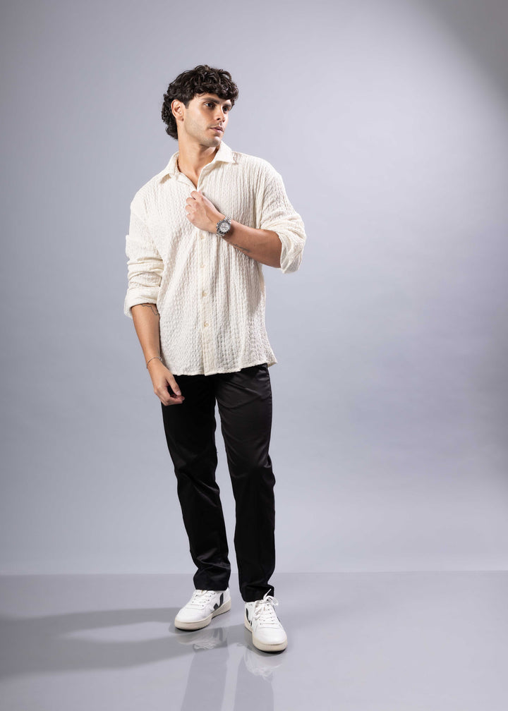 'Noah' Textured Long Sleeve Shirt