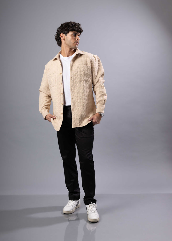Textured Quilted Shacket – Modern Relaxed Fit