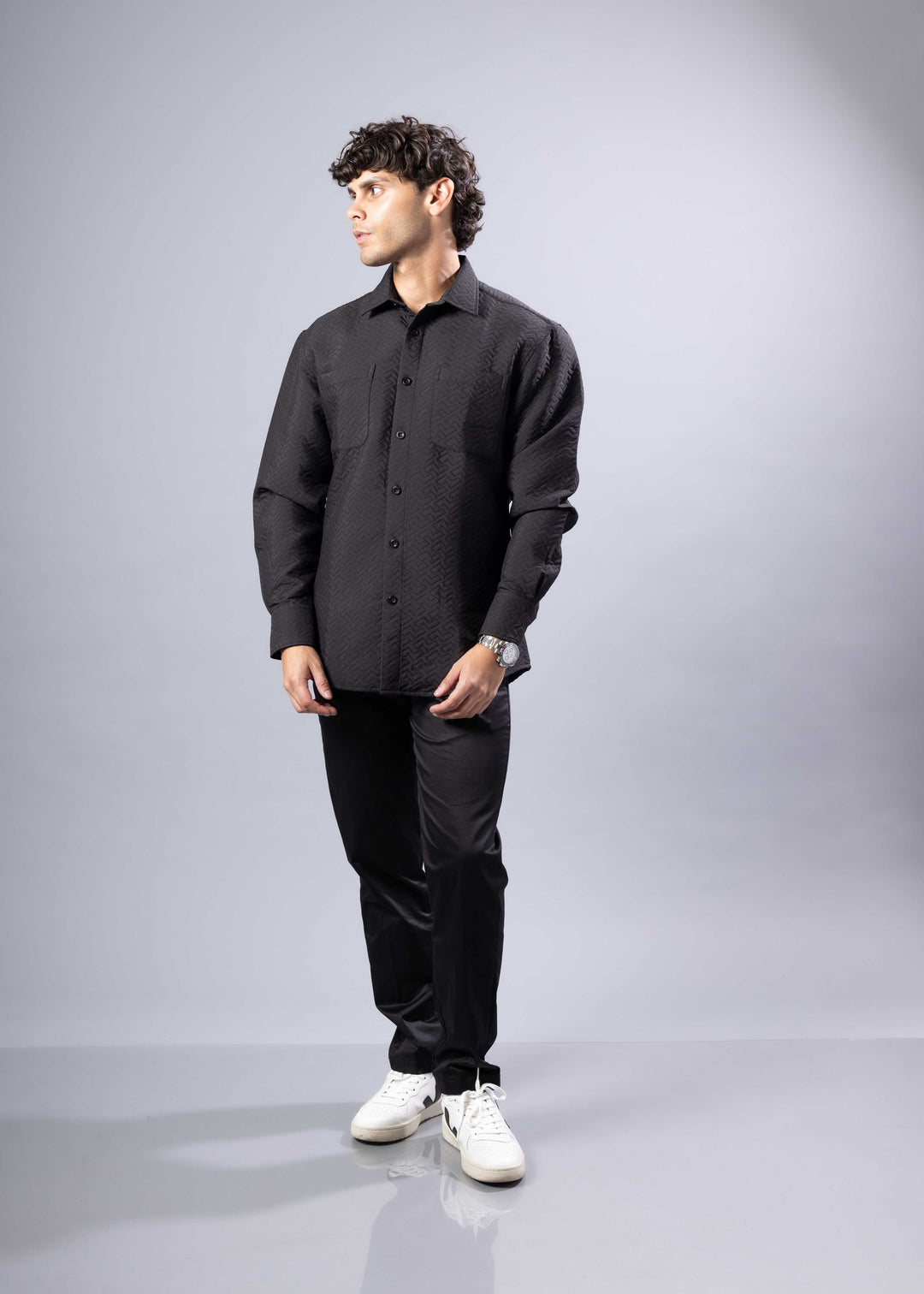 Textured Quilted Shacket – Modern Relaxed Fit