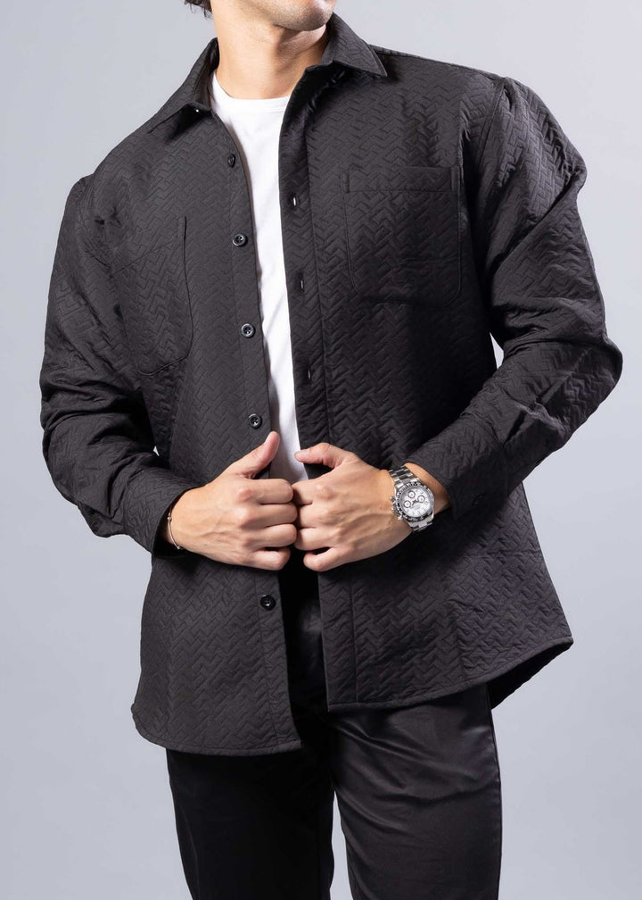 Textured Quilted Shacket – Modern Relaxed Fit