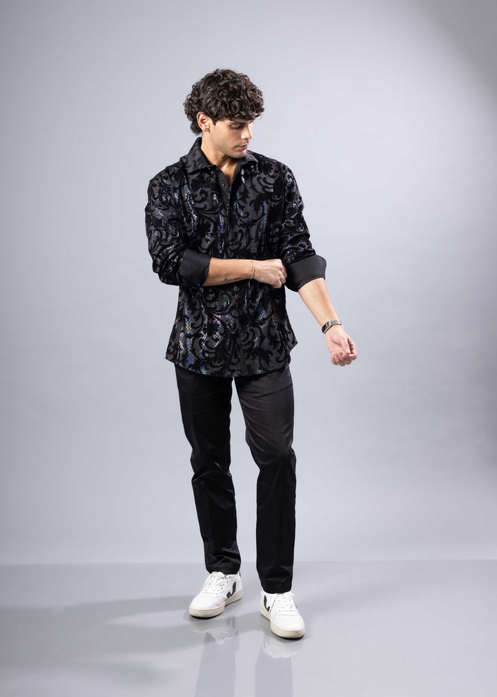 Velvet Baroque Pattern Shirt
