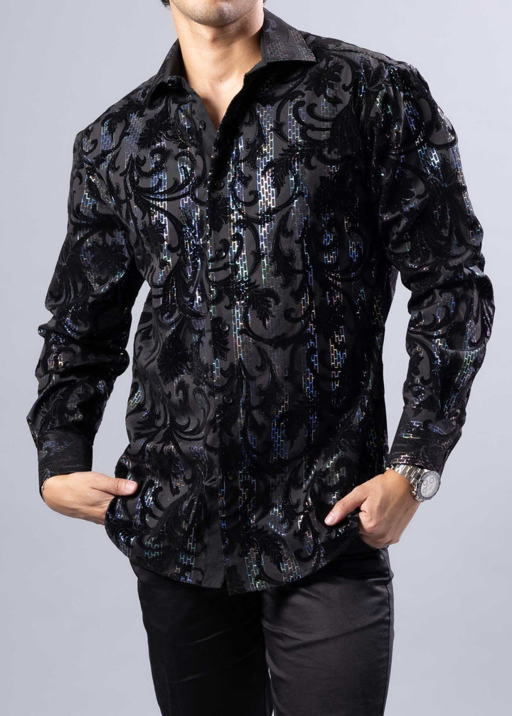Velvet Baroque Pattern Shirt