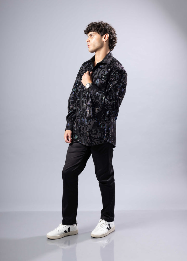 Velvet Baroque Pattern Shirt
