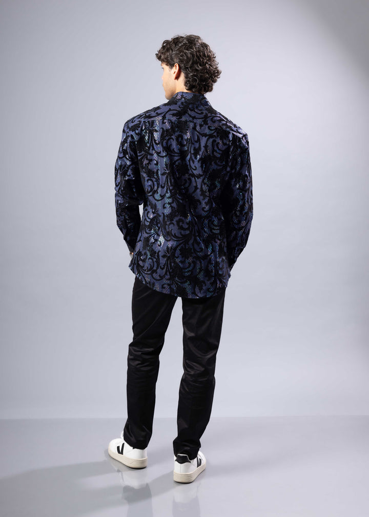 Velvet Baroque Pattern Shirt