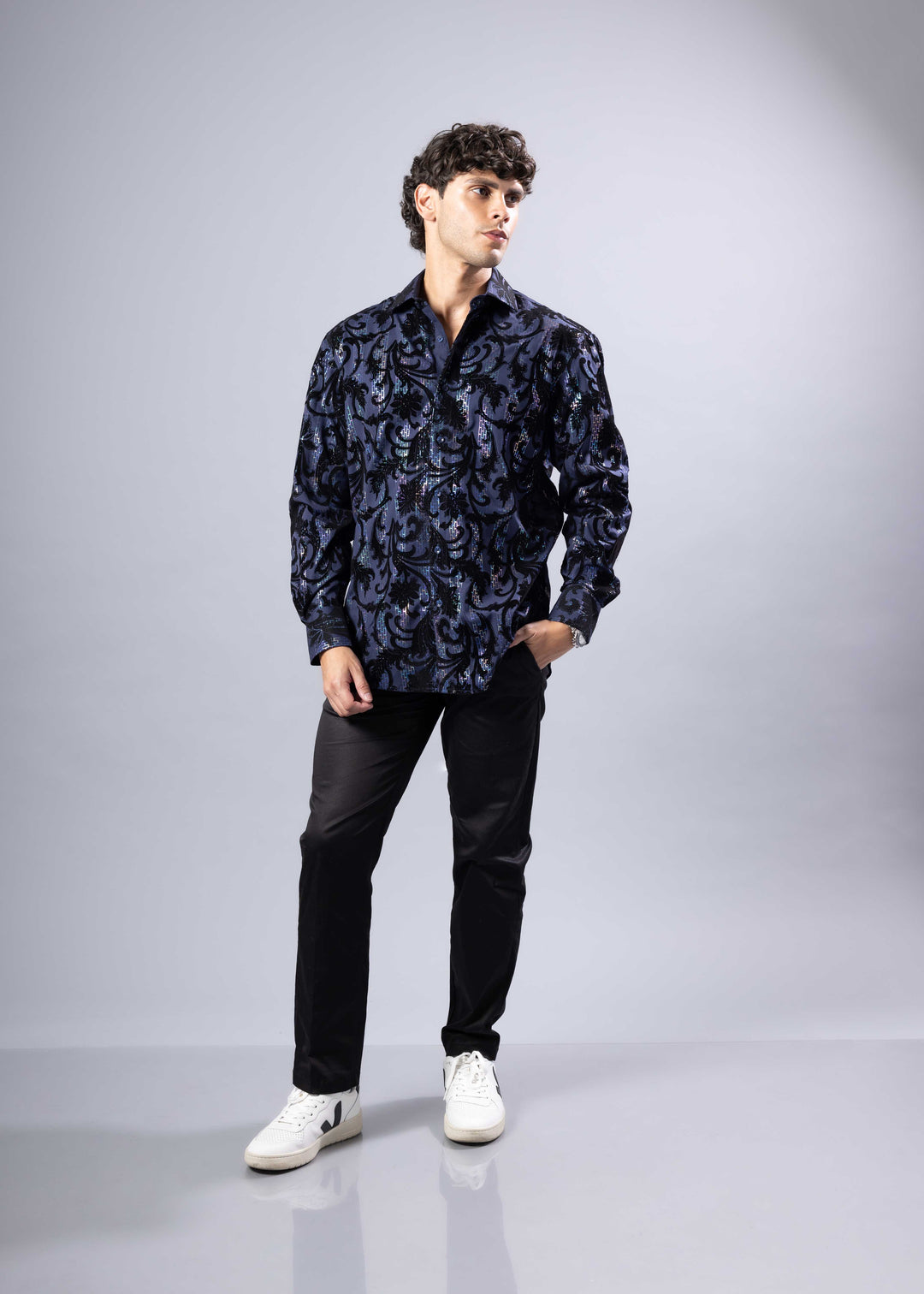 Velvet Baroque Pattern Shirt