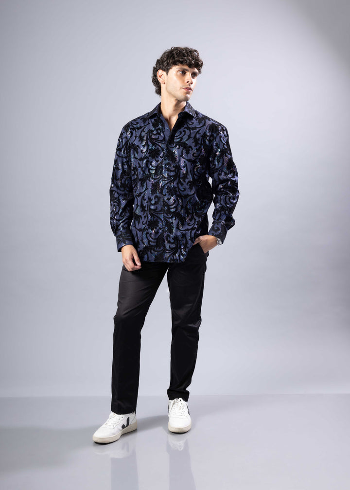 Velvet Baroque Pattern Shirt