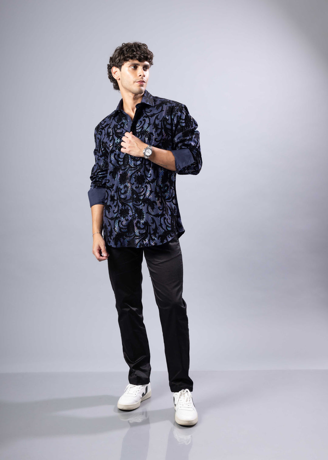 Velvet Baroque Pattern Shirt