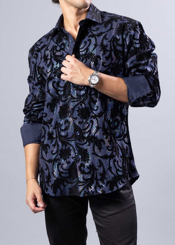 Velvet Baroque Pattern Shirt