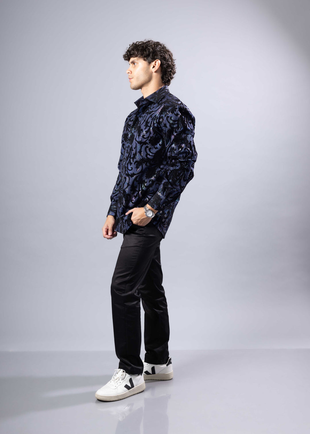 Velvet Baroque Pattern Shirt