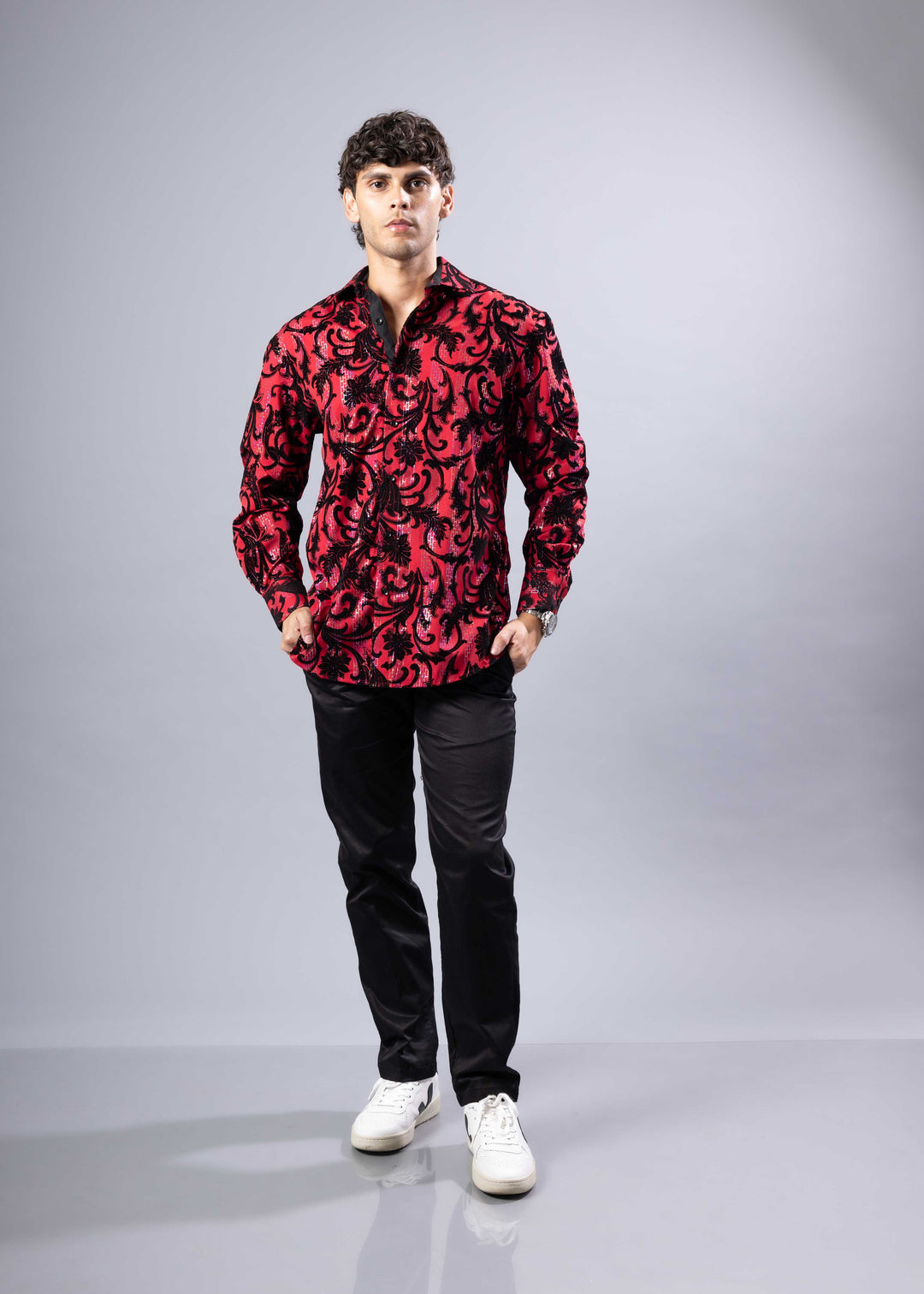 Velvet Baroque Pattern Shirt