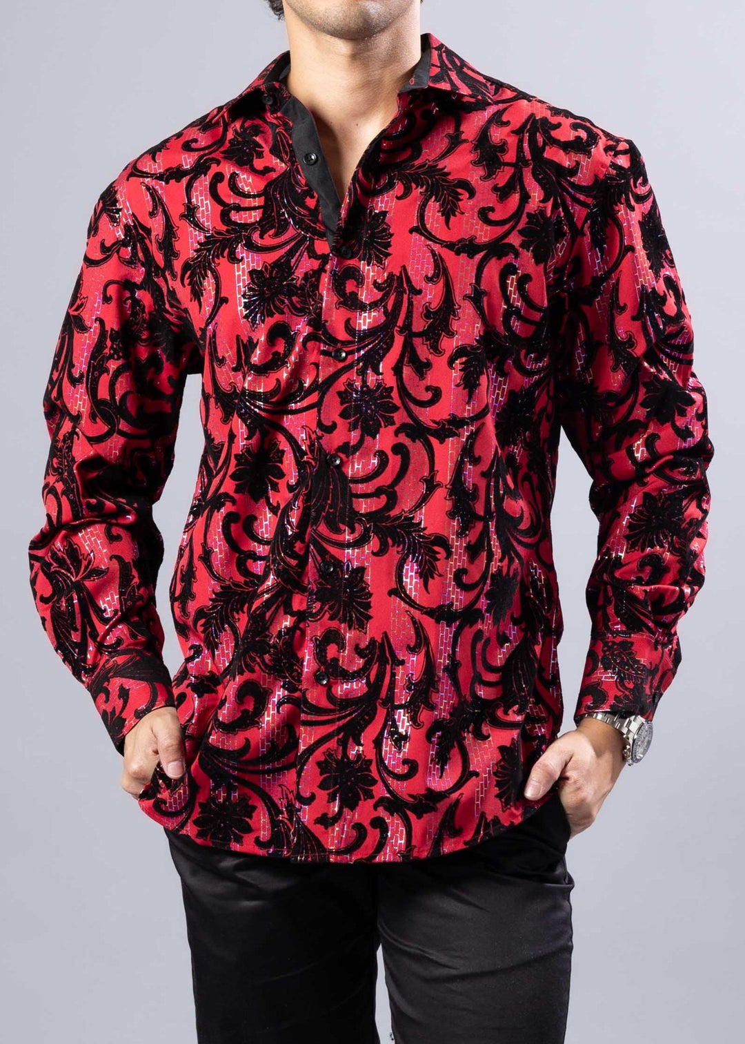 Velvet Baroque Pattern Shirt