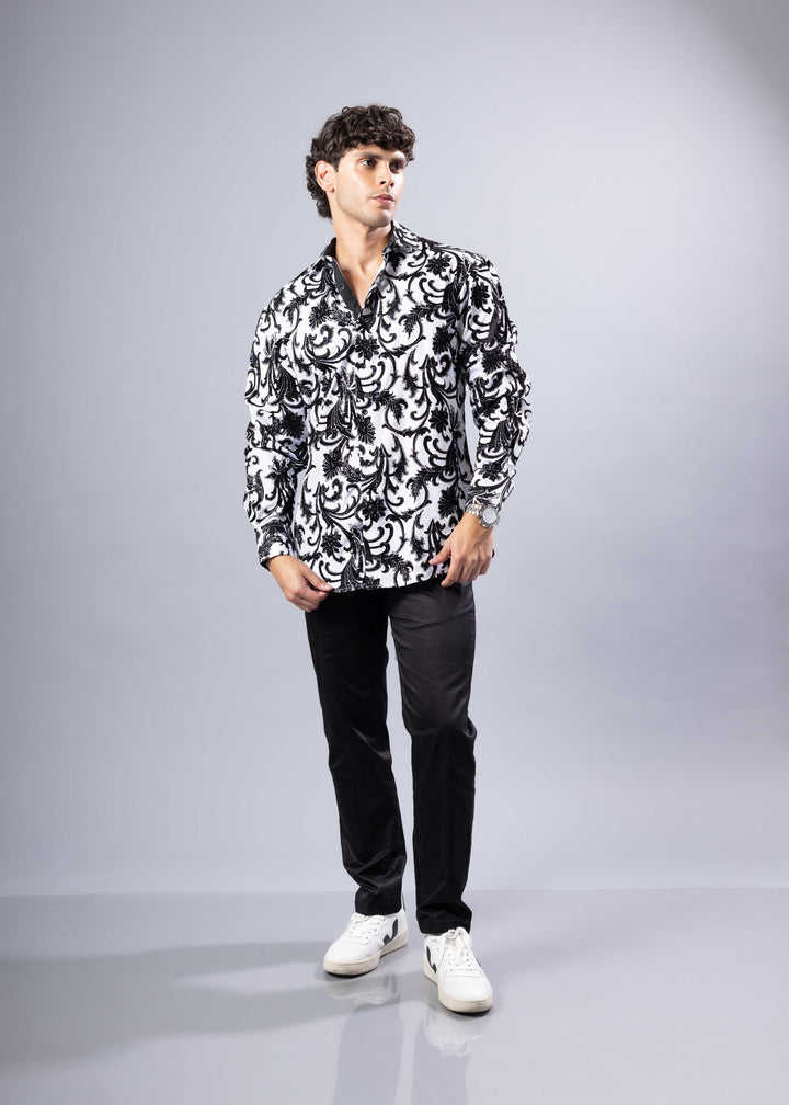Velvet Baroque Pattern Shirt