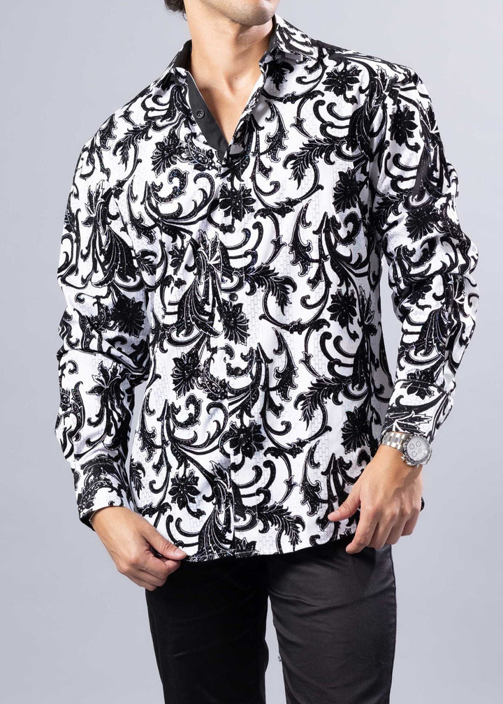 Velvet Baroque Pattern Shirt