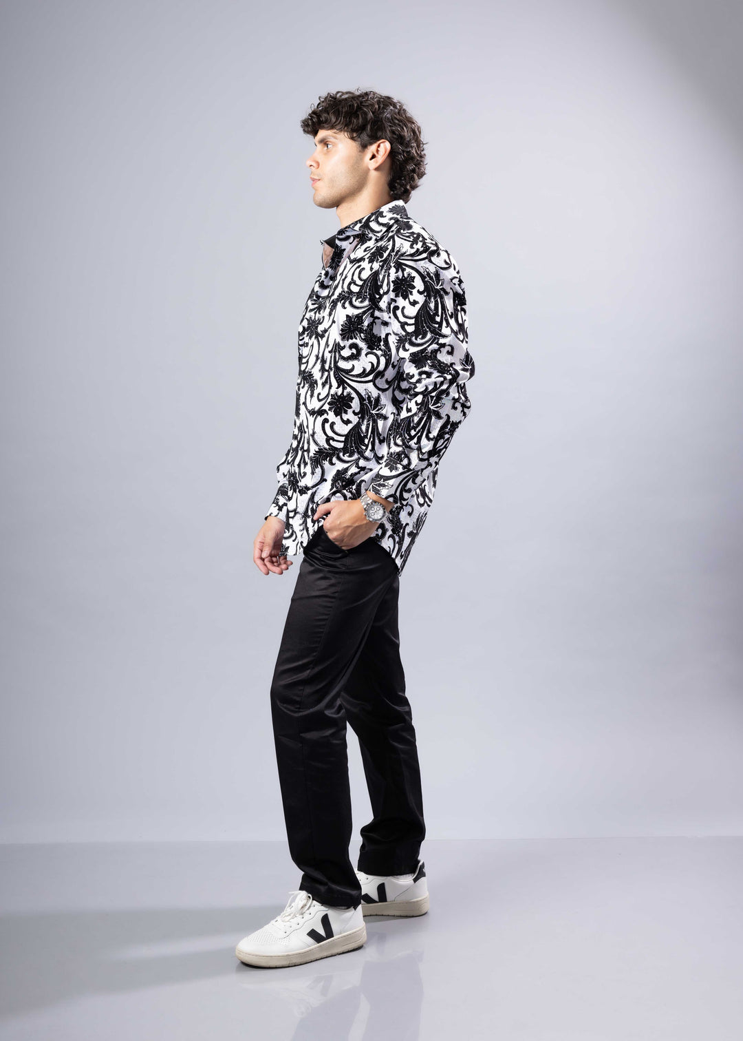 Velvet Baroque Pattern Shirt