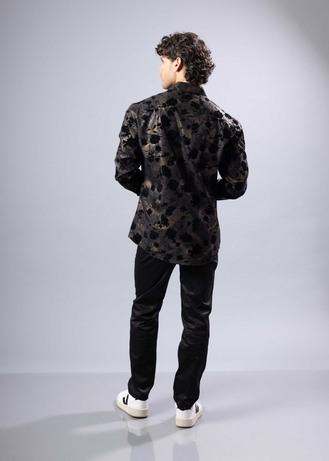 Floral Jacquard Shirt – Long Sleeve Modern Fit