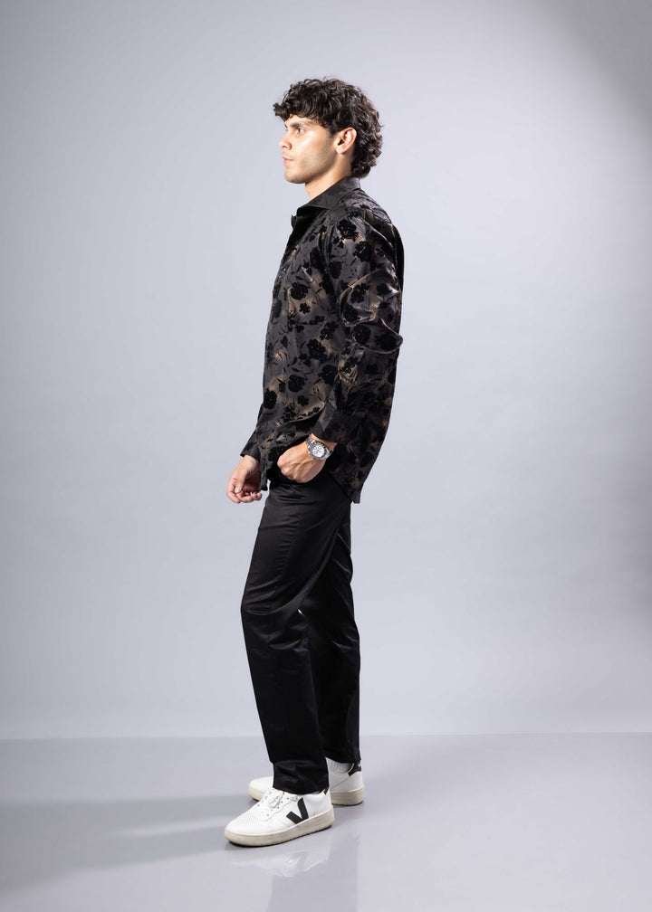Floral Jacquard Shirt – Long Sleeve Modern Fit