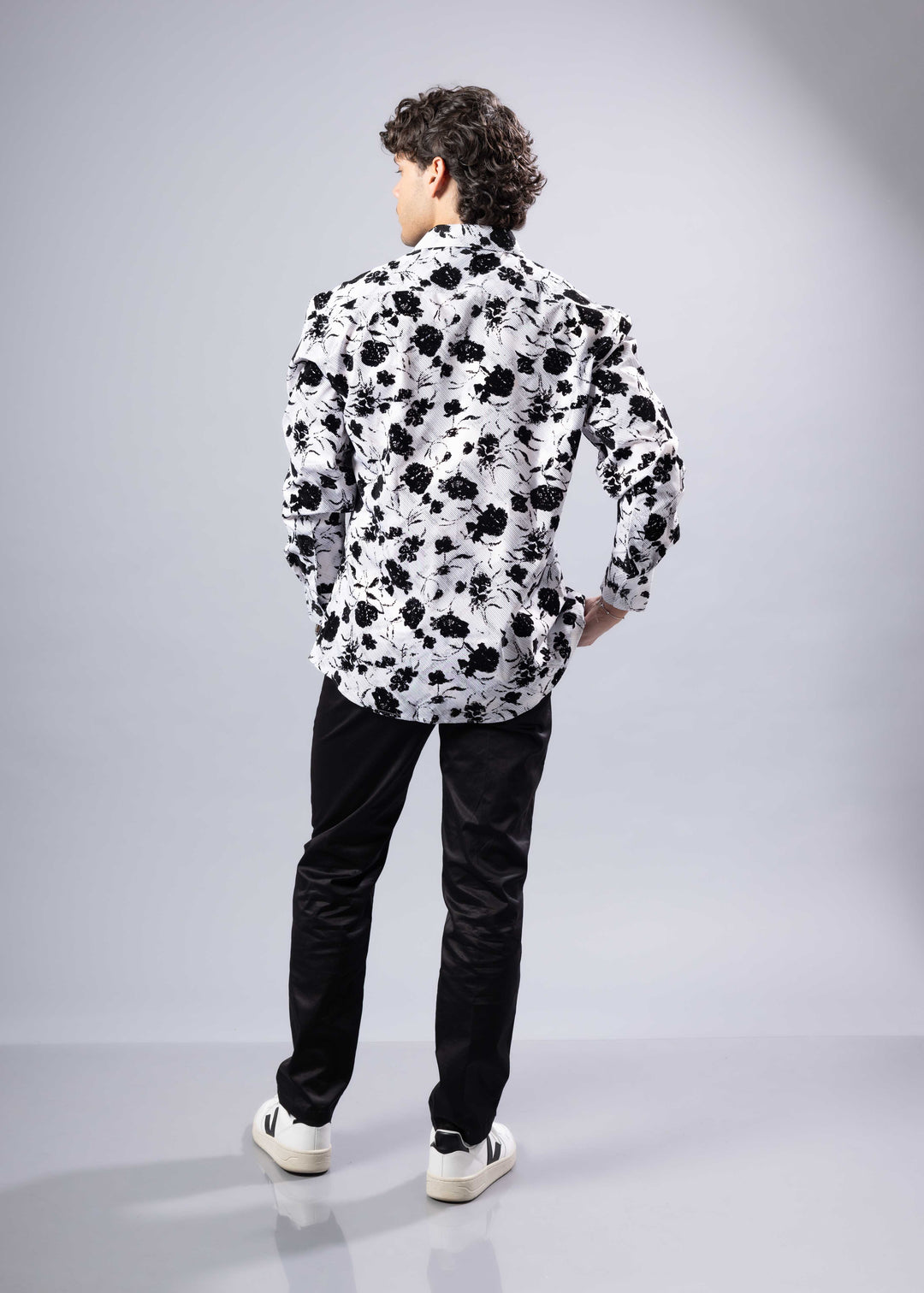 Floral Jacquard Shirt – Long Sleeve Modern Fit