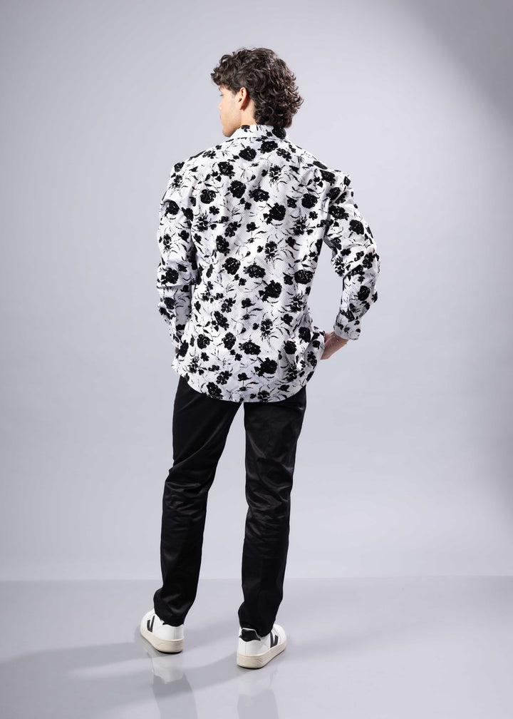 Floral Jacquard Shirt – Long Sleeve Modern Fit