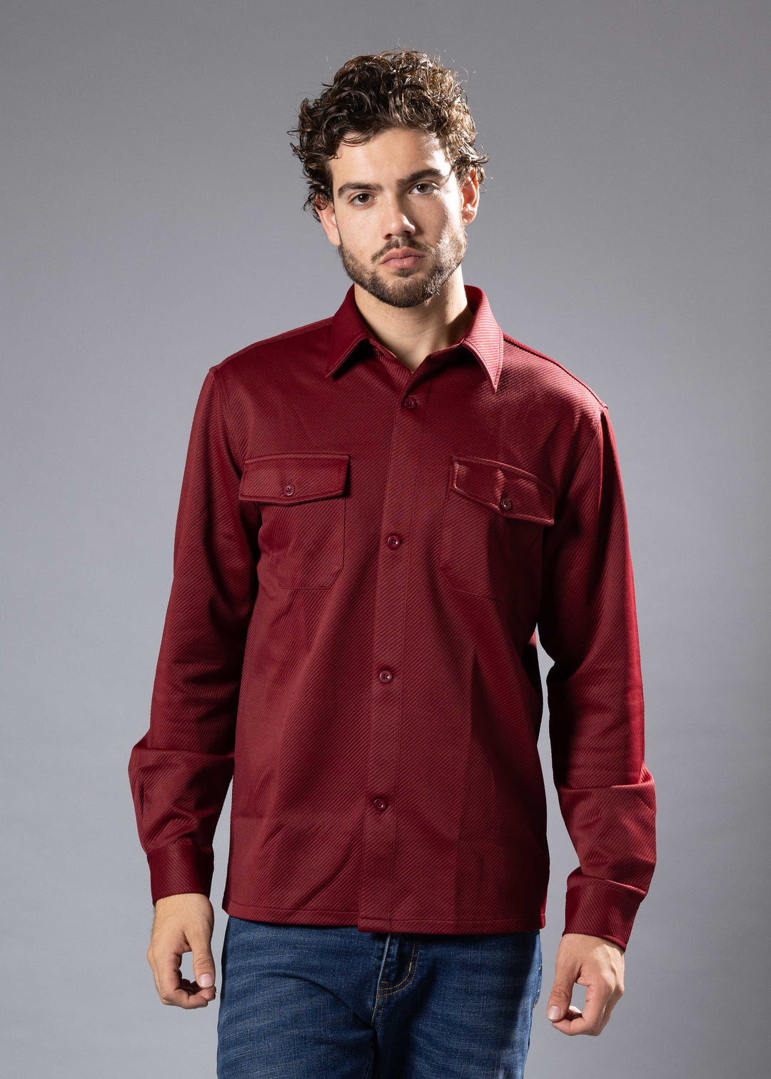 Textured Twill Shacket