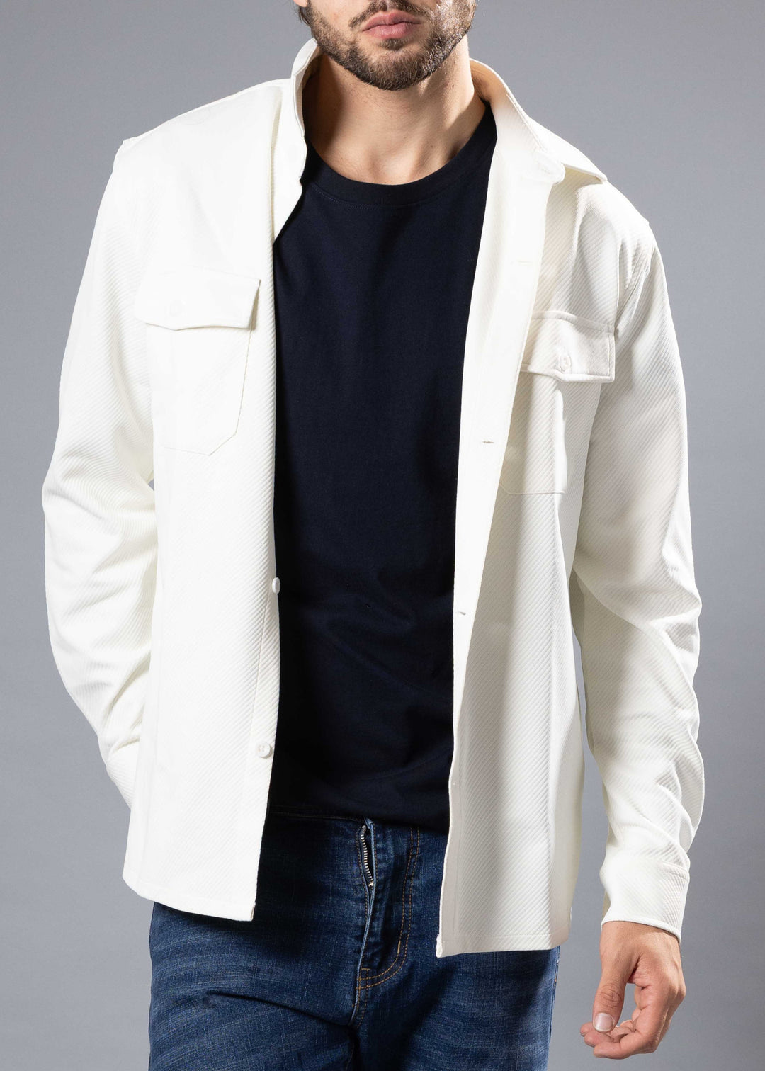 Textured Twill Shacket