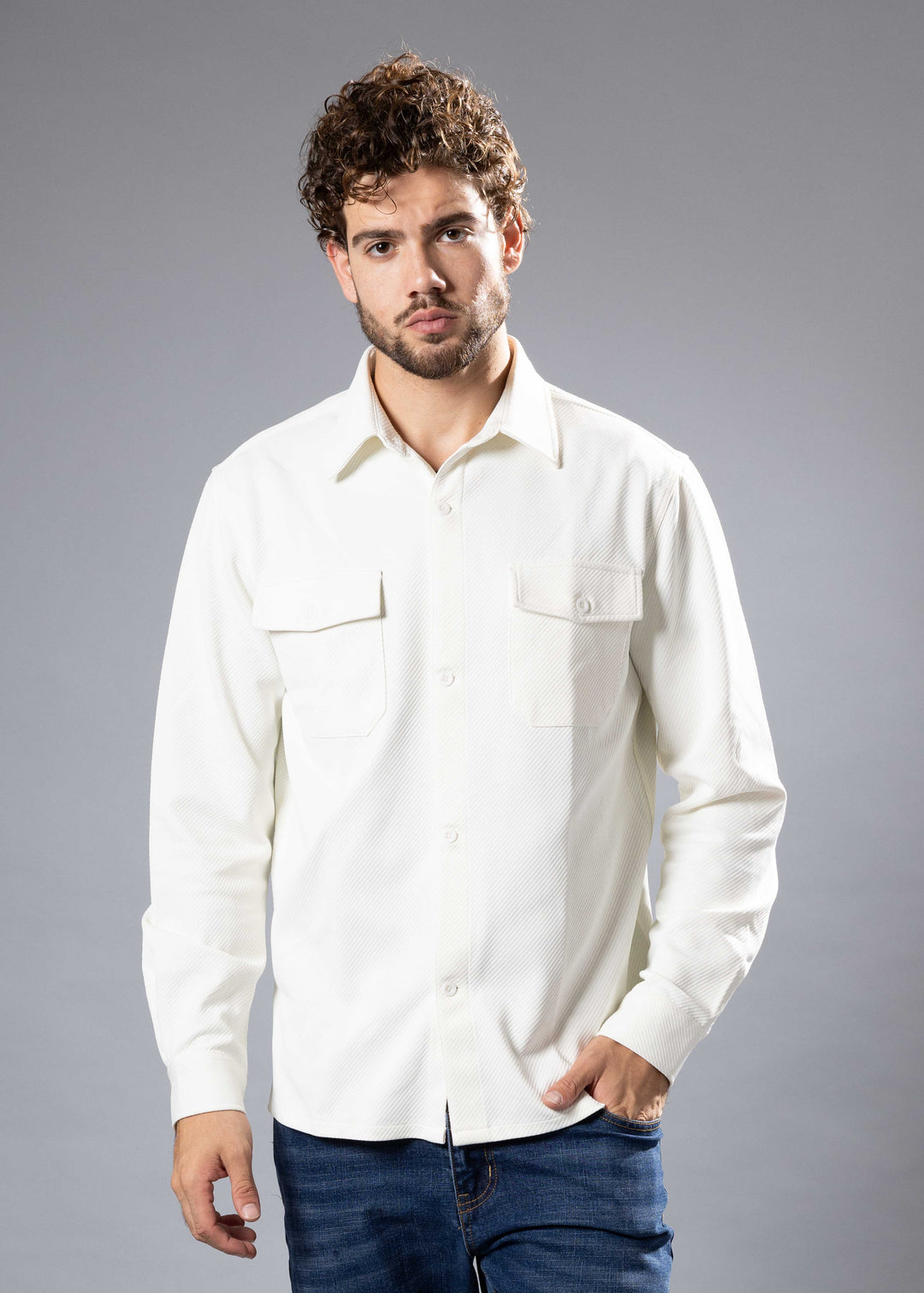 Textured Twill Shacket