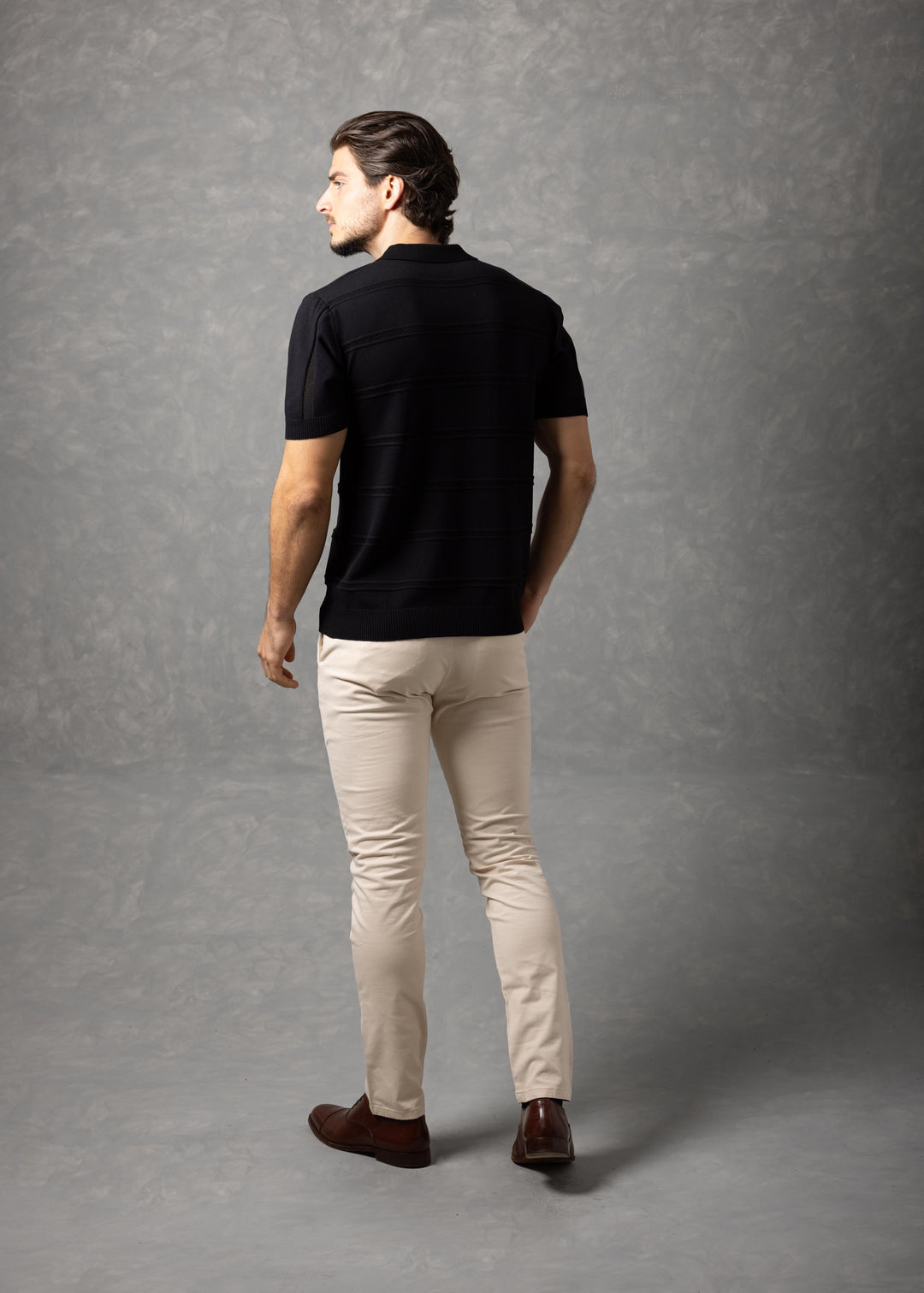 St. Tropez Horizontal Textured Knit Polo