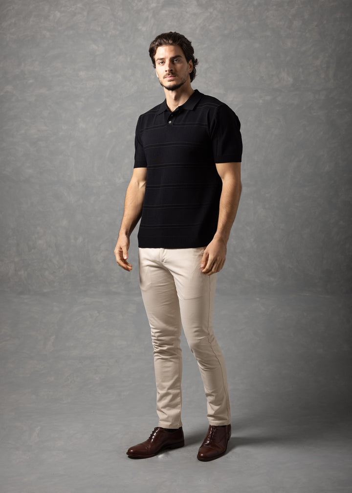 St. Tropez Horizontal Textured Knit Polo