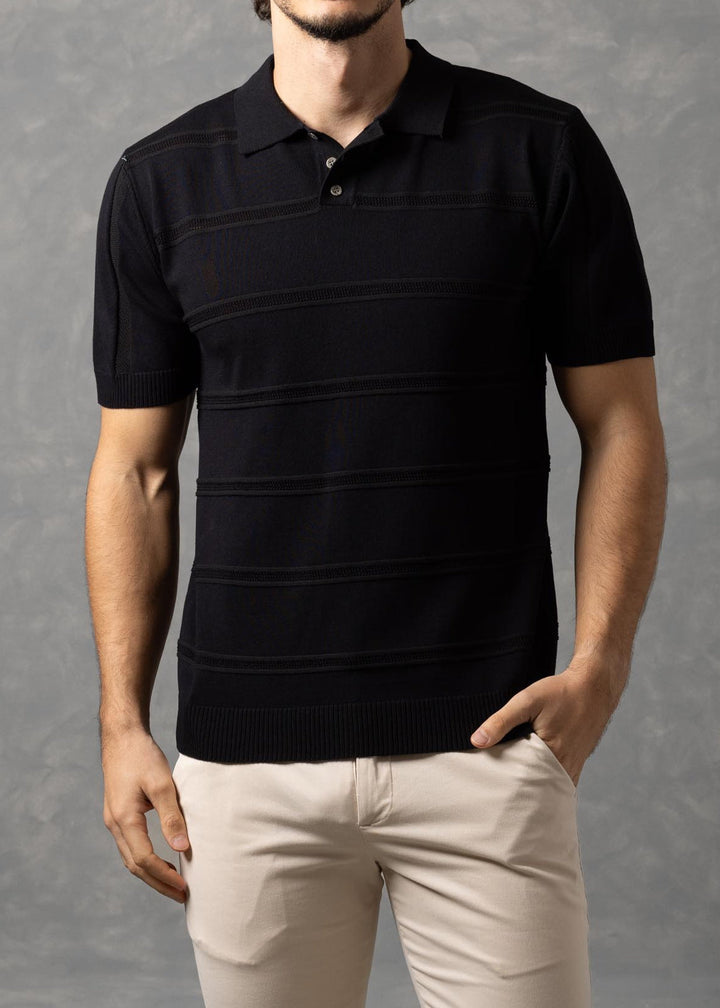 St. Tropez Horizontal Textured Knit Polo