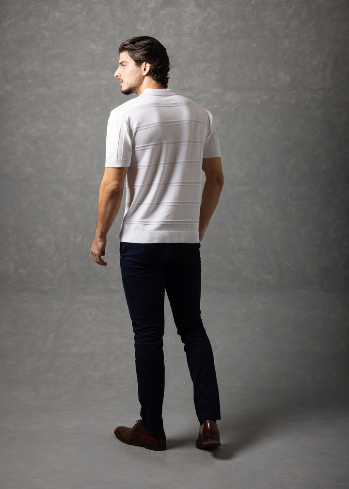 St. Tropez Horizontal Textured Knit Polo