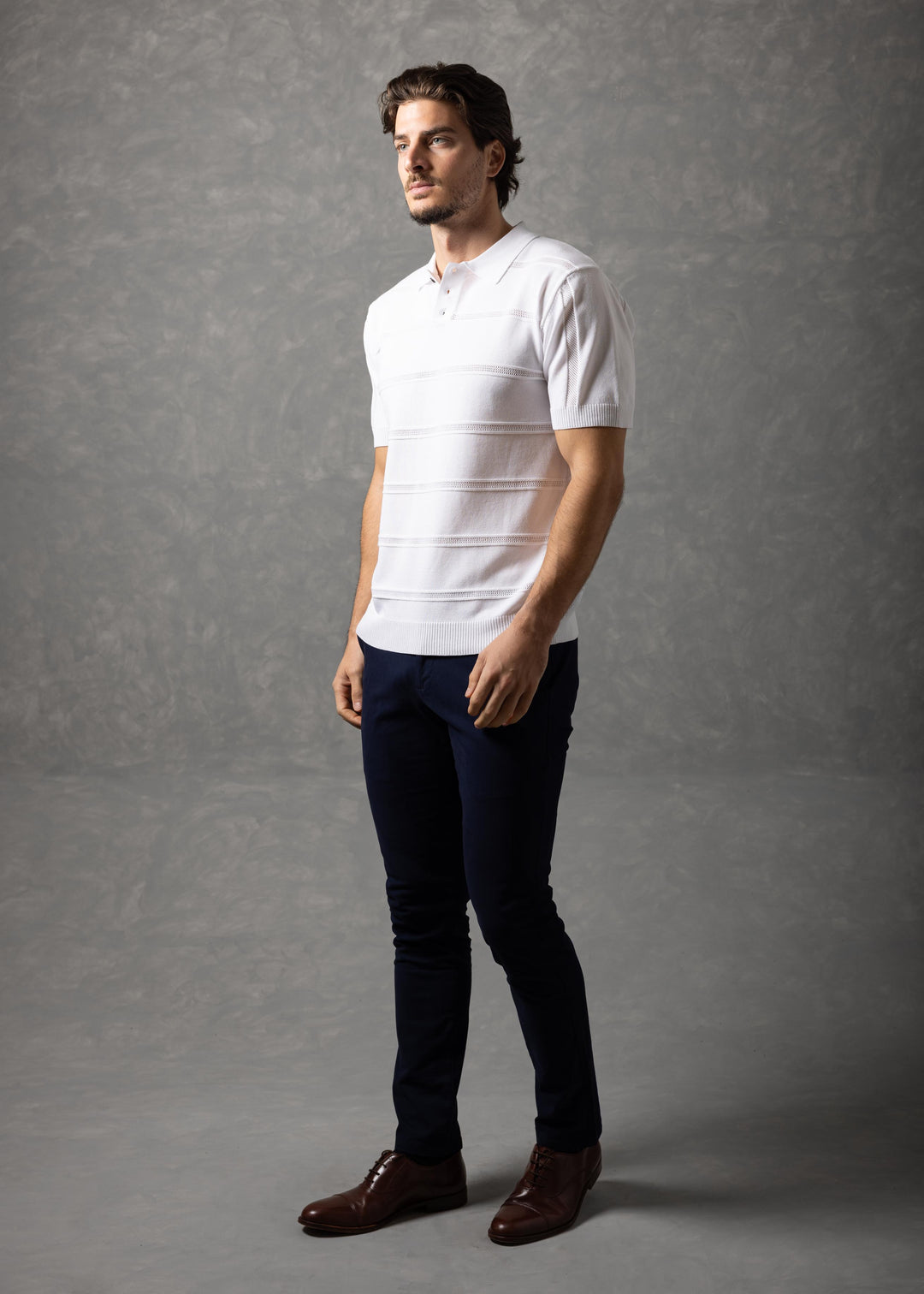 St. Tropez Horizontal Textured Knit Polo