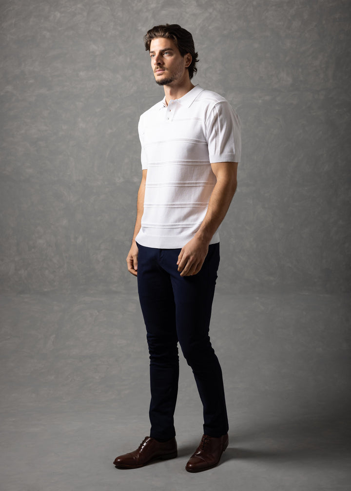 St. Tropez Horizontal Textured Knit Polo