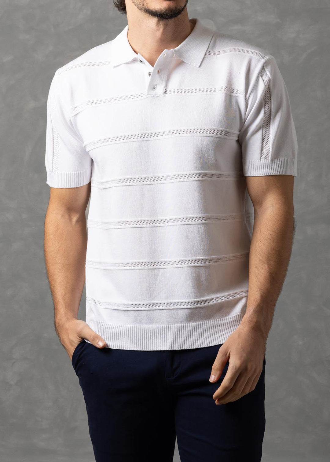 St. Tropez Horizontal Textured Knit Polo