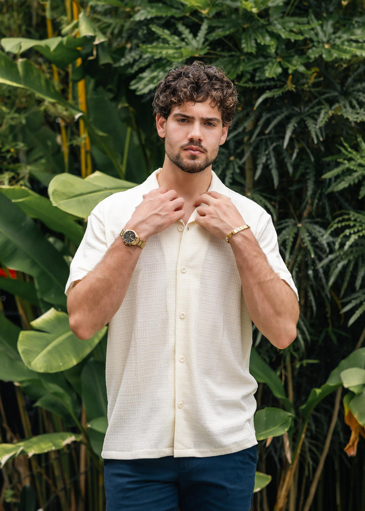 Aurelio Textured Shirt – Short Sleeve Resort Button-Up